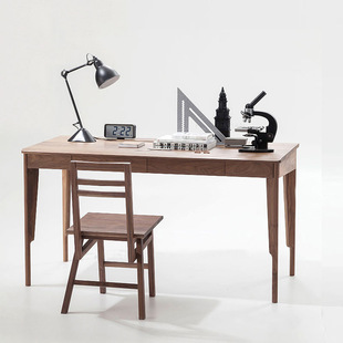 Nordic solid wood home simple computer desk black walnut office study writing solid wood desk
