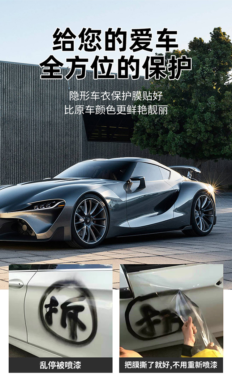 Cross-border wholesale tpu invisible car clothing 7.5MIL car paint protective film anti-scratch scratch scratch self-repairing car model
