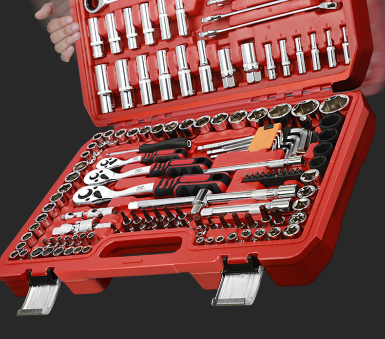 Delixi Electric Auto Repair Tool Set Socket Ratchet Wrench Set Household Combination Tool Box Set