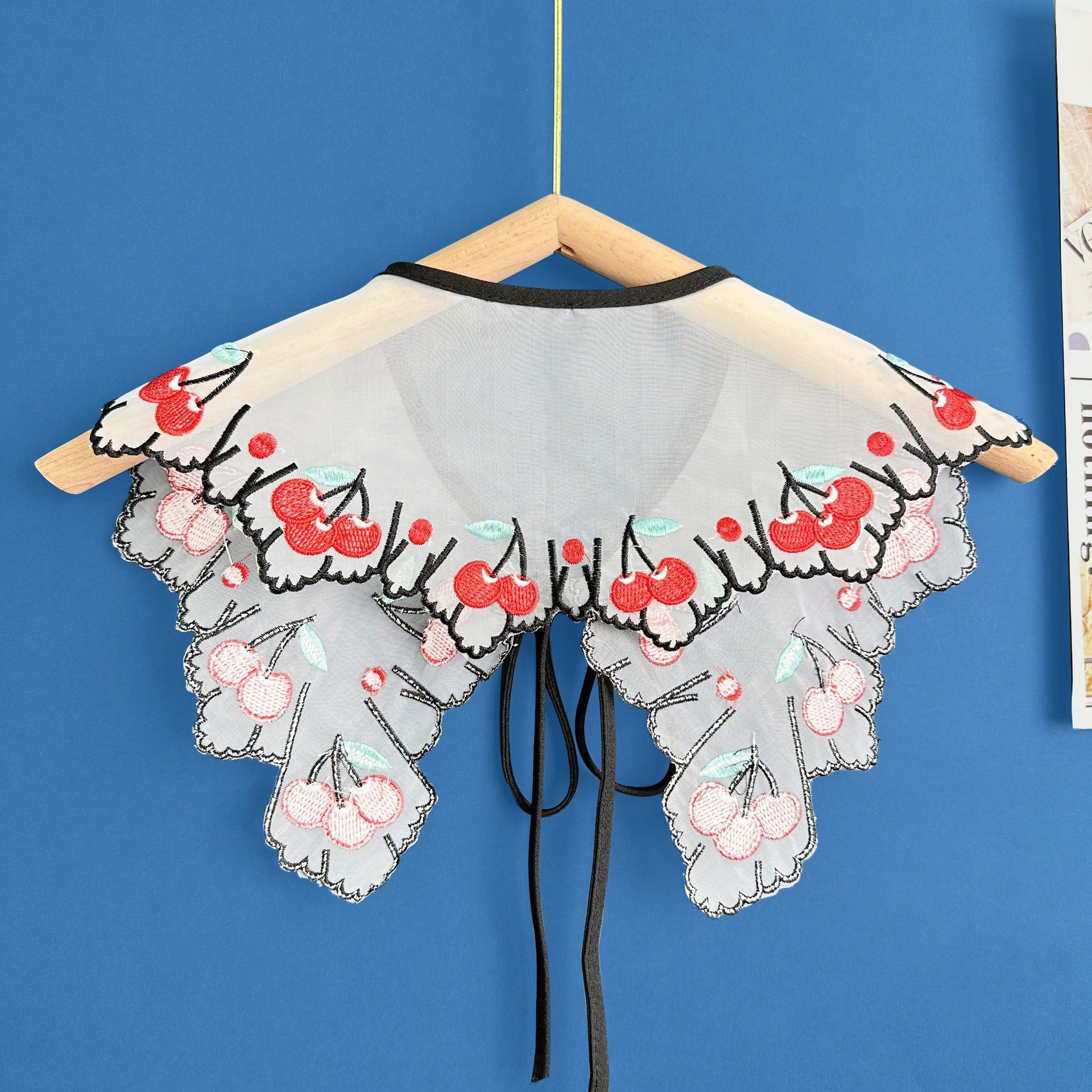 Eugenio bordado de melancia corbata arco collar falso collar decoración de la capa de ropa de mujer para adultos de estilo universal explosión transfronteriza
