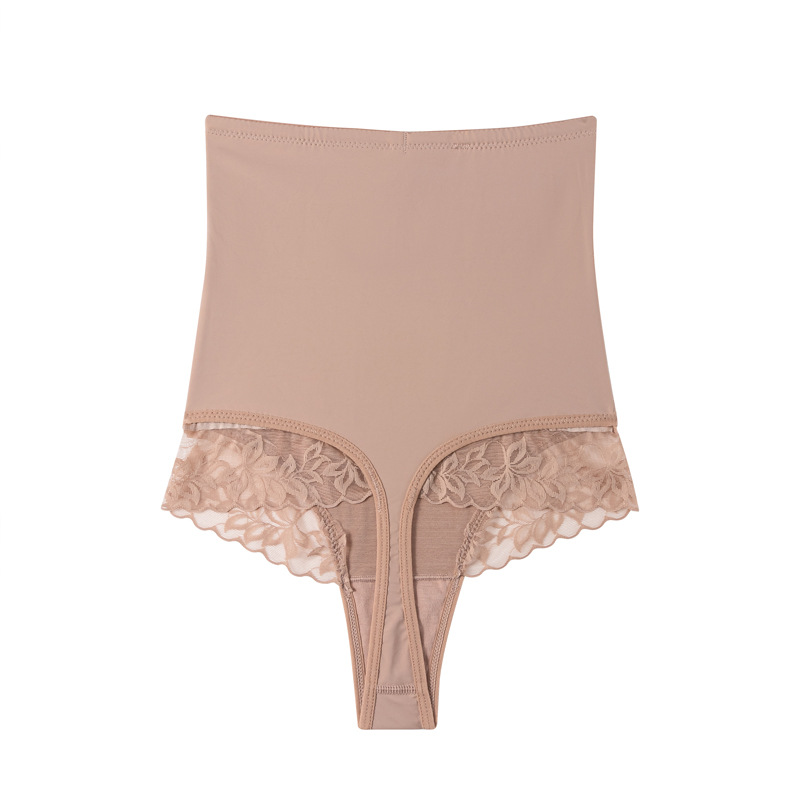 Europa y los Estados Unidos transfronterizos sin marcas de seda de hielo pantalones de cintura alta de encaje sexy para elevar las caderas, pantalones de abdomen de belleza, pantalones de abdomen de tamaño grande