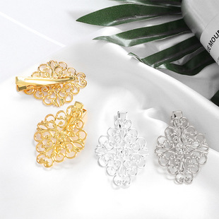 Diy accessories handmade hairpin headdress material copper flower lace clip hairpin