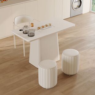 Cream Style Small Apartment Balcony Tea Table and Chair Combination Modern Simple Kettle Integrated Home Tea Table New Style