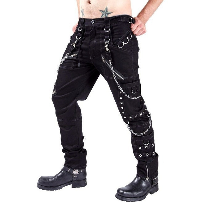 Cross-border Trade Personalized Casual Pants Men's Gothic Pants Punk Rock Eyelet Goods Bound Pants YK023
