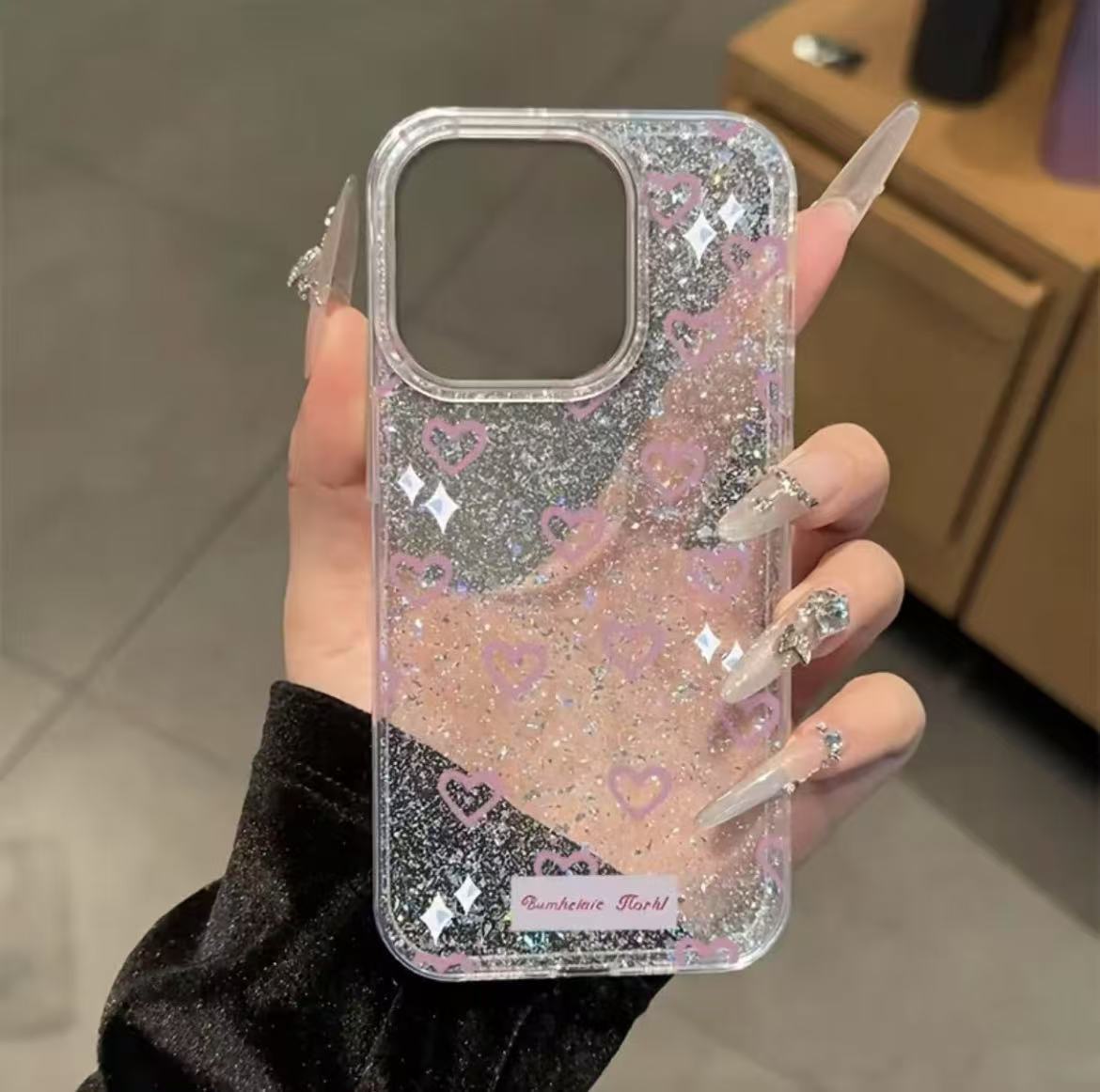 Nuevo estilo transfronterizo aplicable funda para teléfono móvil iphone16 Apple 15 brillo de lámina de plata 14/13promax Japón y Corea 12/11