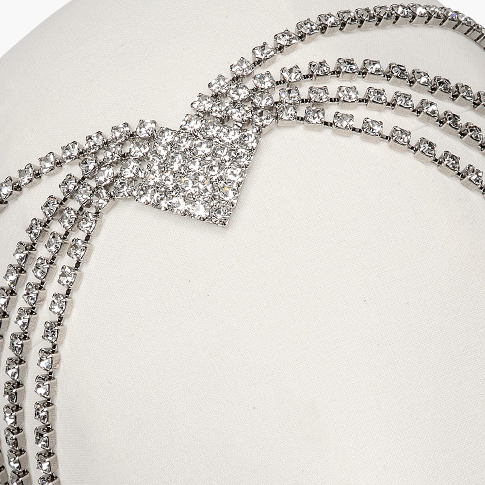 Nouvelle chaîne de sourcils de coiffure bohème accessoires de cheveux rétro multicouches ins chaîne de front de mariée en strass chaîne de cheveux_voghion.com