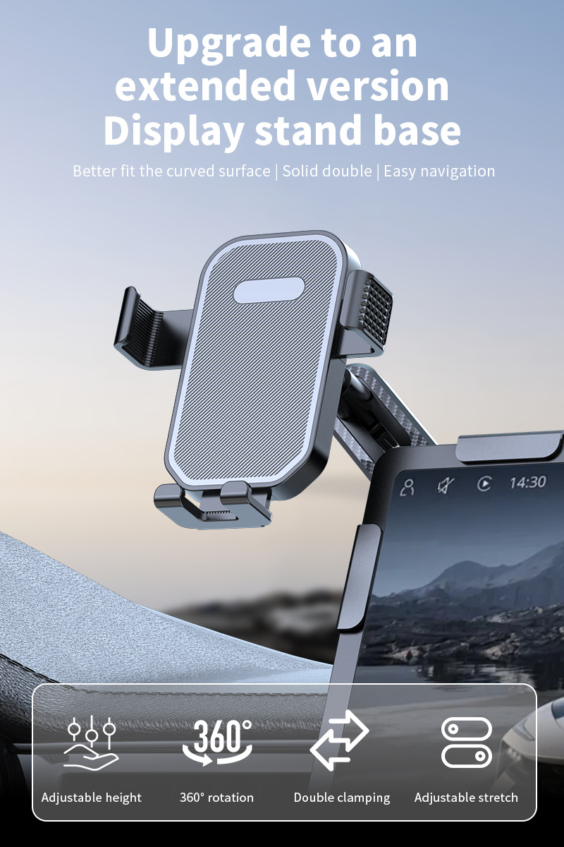 Car Mobile Phone Holder Multi-Functional Alloy New Energy Central Control Display Navigation Universal Non-Destructive Mobile Phone Support Bracket