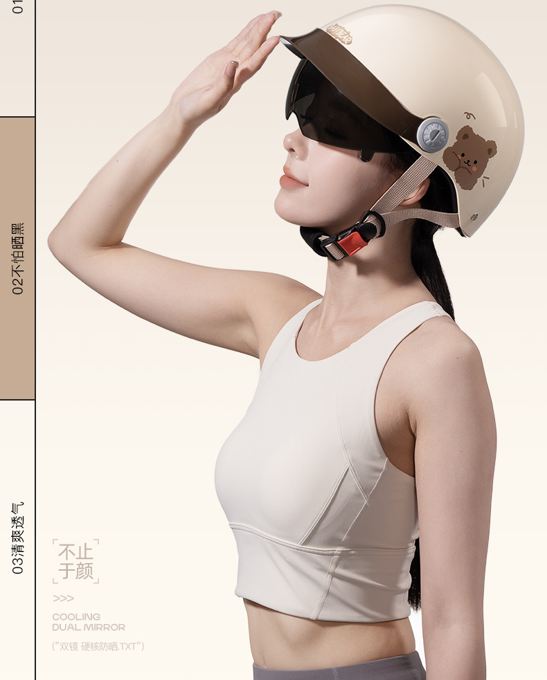 New National Standard Electric Vehicle Helmet for Men and Women, Summer Style Safety Helmet, Electric Motorcycle Sunshade, Sun Protection, Lightweight Half Helmet