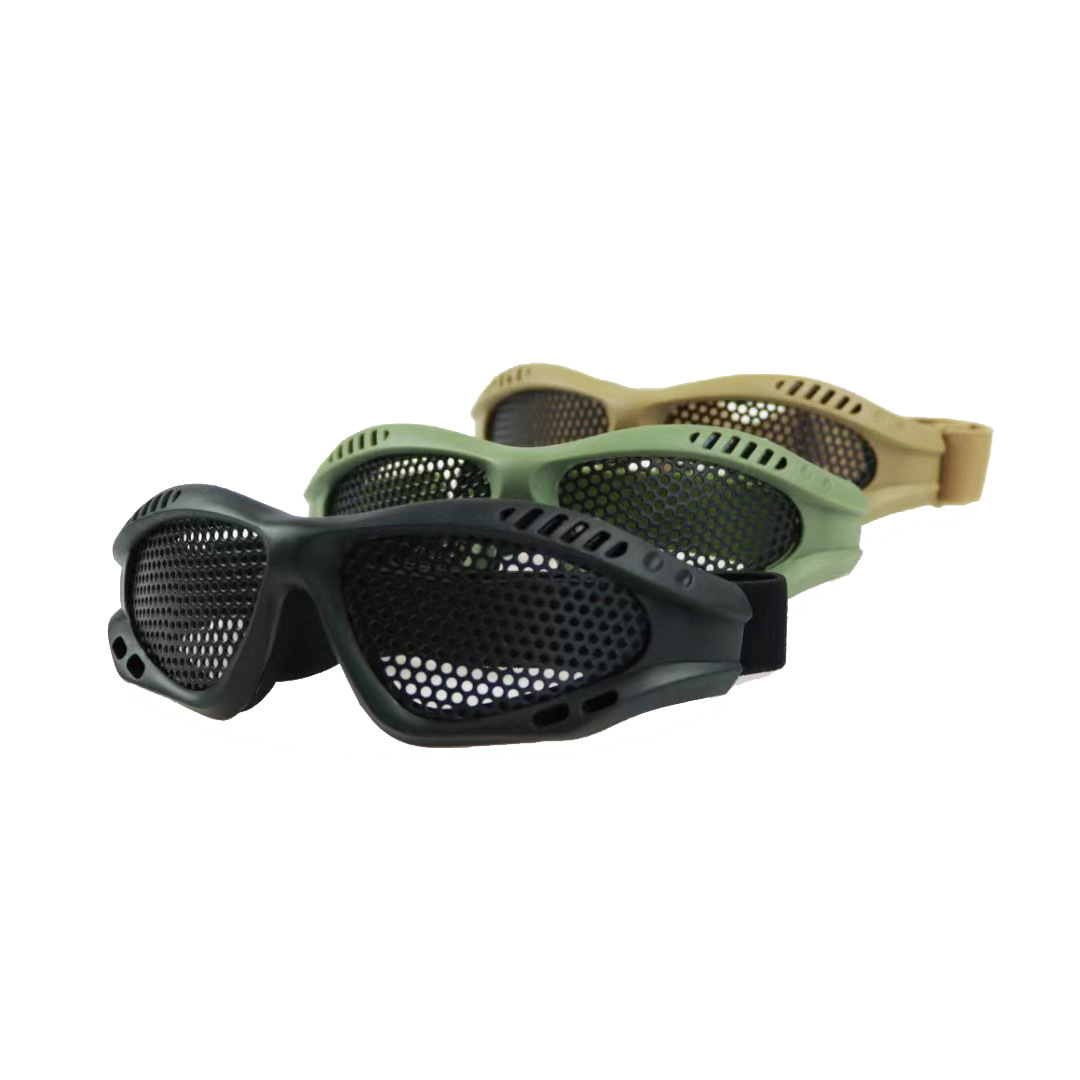 三色防护眼镜 0度眼镜 金属网游戏护目镜 抗冲击眼镜战术装备
