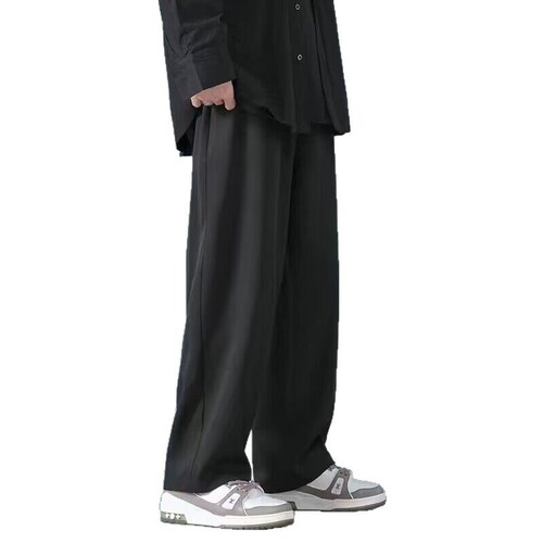 Ice silk pants men's pants summer thin style loose straight sling-feeling western pants quick-drying sweatpants wide-leg casual pants foreign trade