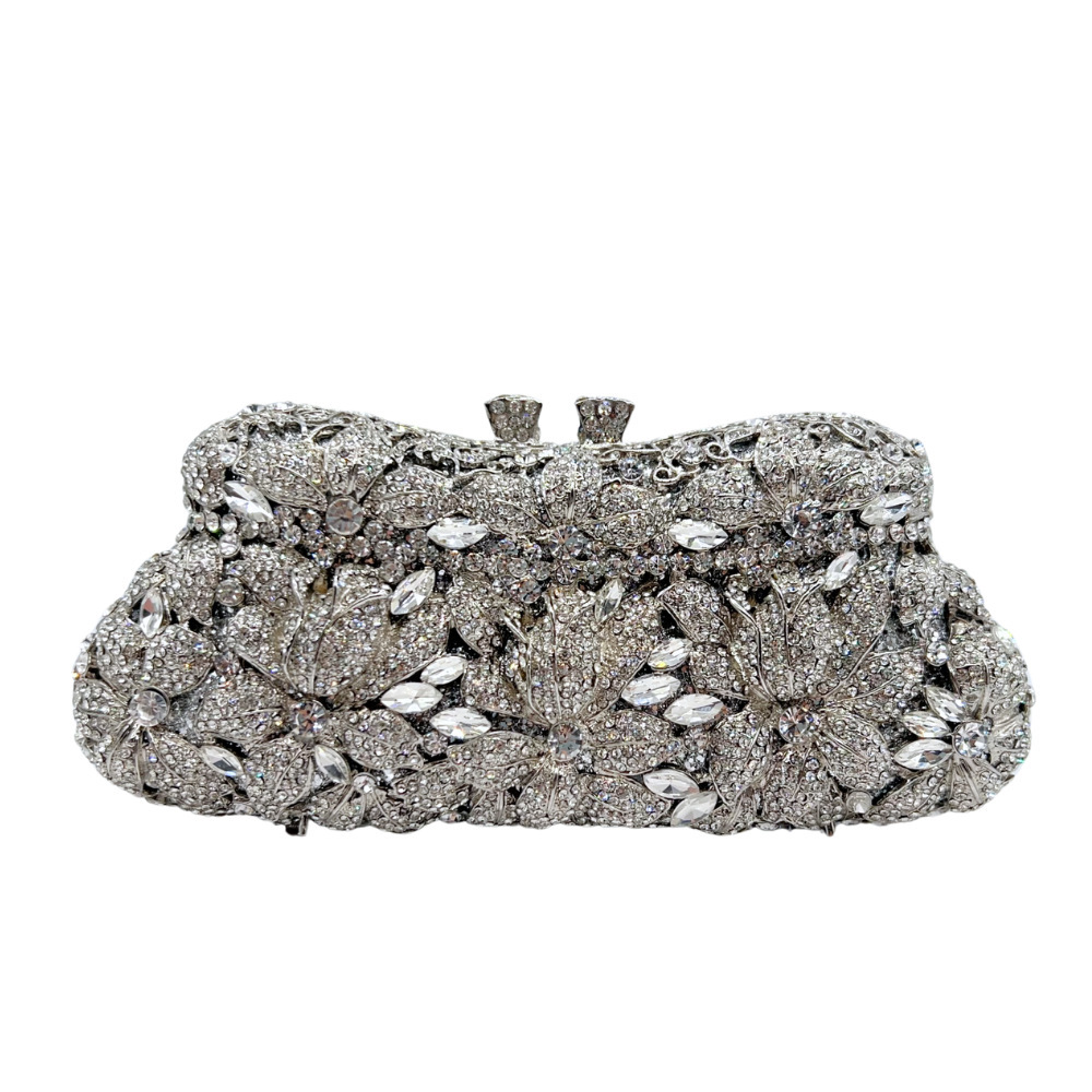 Nuevas flores con diamantes bolsas de cena, bolsas de flores, bolsas de vestir de diamantes, bolsas de flores duras
