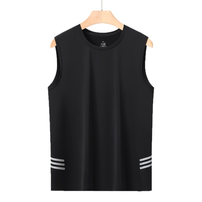 Chaleco de hielo de tamaño king para hombres de verano delgado transpirable hombro entrenamiento deportivo ropa de entrenamiento para hombres camiseta sin mangas