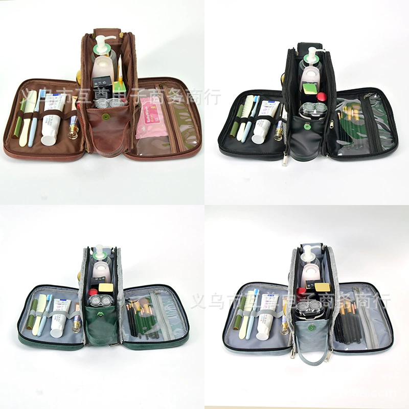 Polyurethane travel bag, handheld organizer bag, capacious cosmetic bag, for import