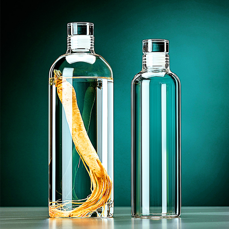 密封小口玻璃泡酒瓶时间刻度杯泡白酒瓶子分装储酒器泡酒瓶玻璃