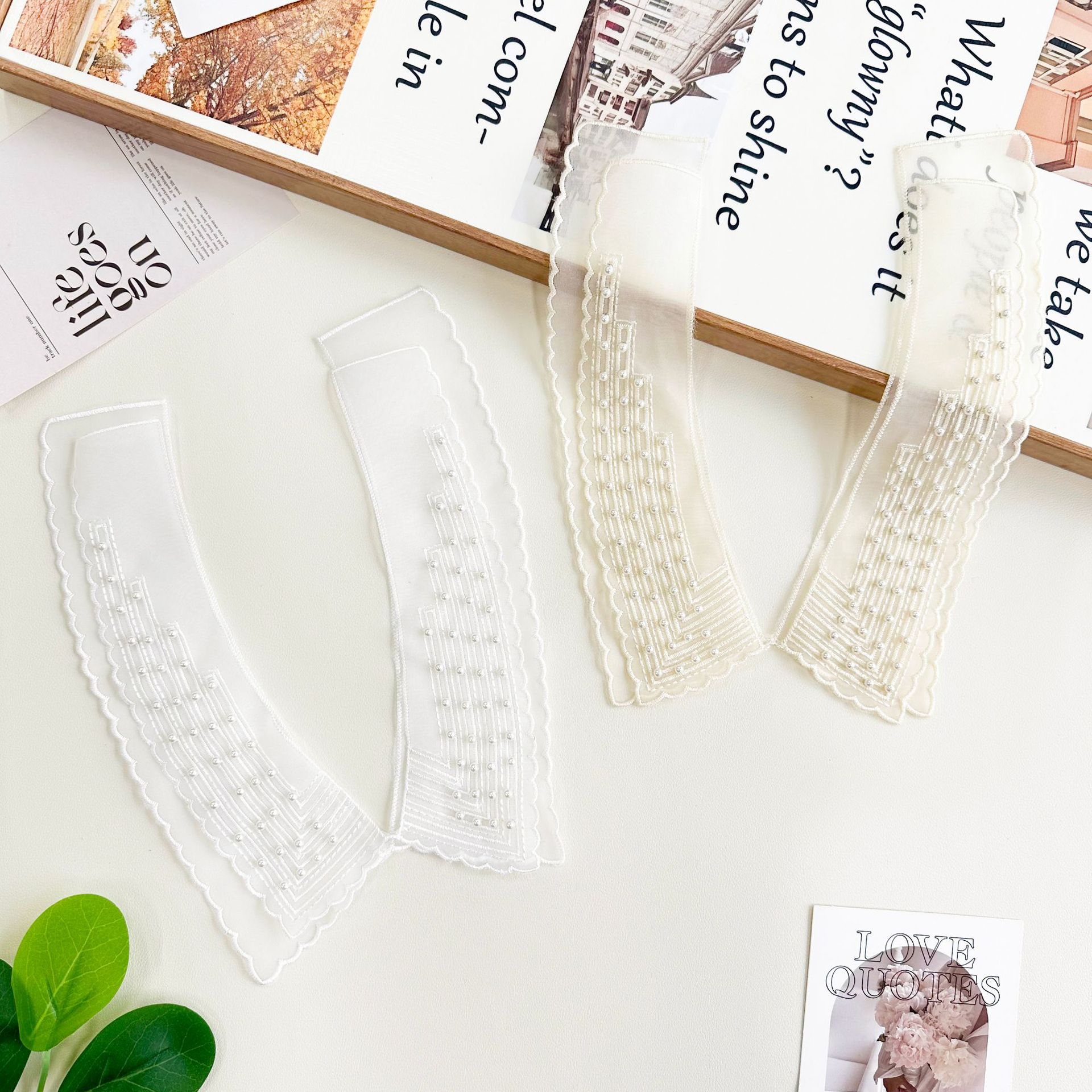 Mesh encaje de perla de moda de ropa de mujer camisa suéter abrigo cuello de vestir al por mayor 13 líneas