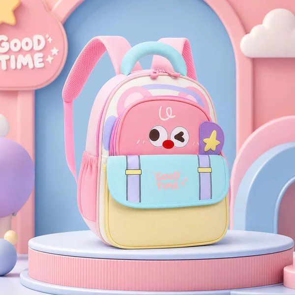 New children's backpack for kindergarten, ages 3-6, cute cartoon backpack for boys and girls, suitable for small and medium classes, cross-border