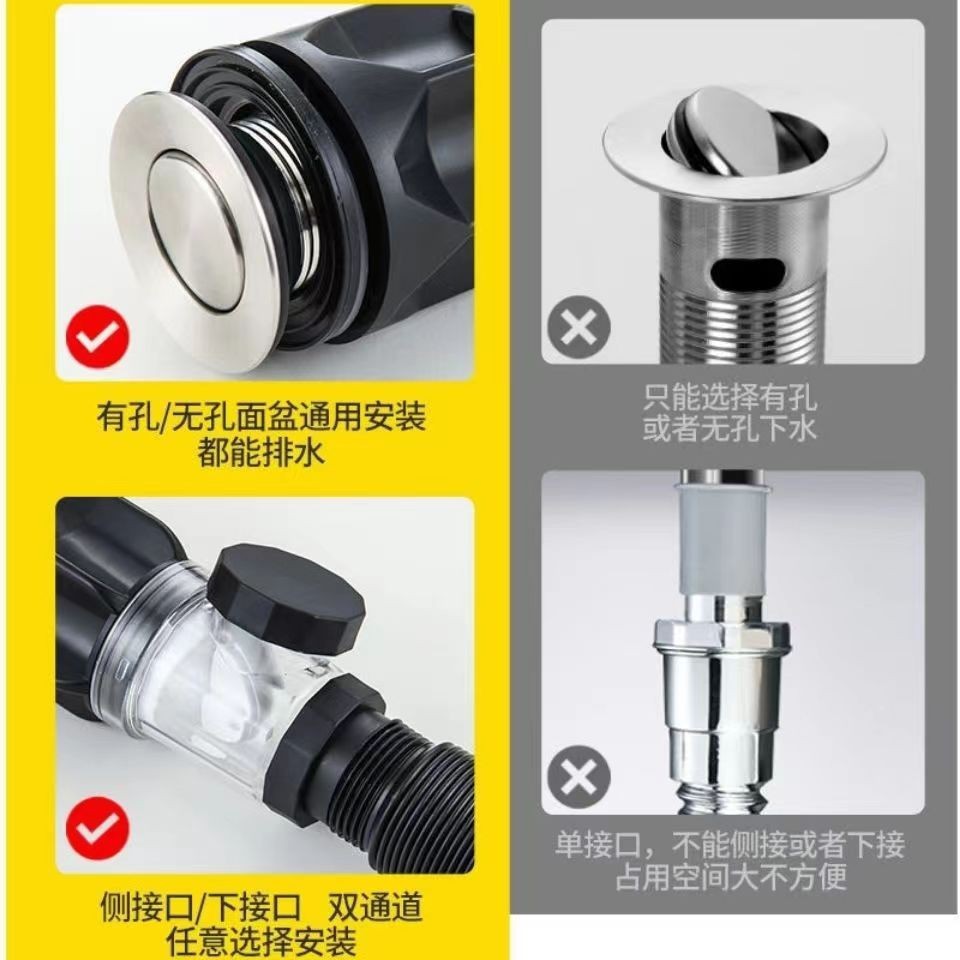 Accesorios de lavabo telescópicos de extracción de alcantarillado lavabo inferior alcantarillado acero inoxidable alcantarillado cubierta antiolor tubo