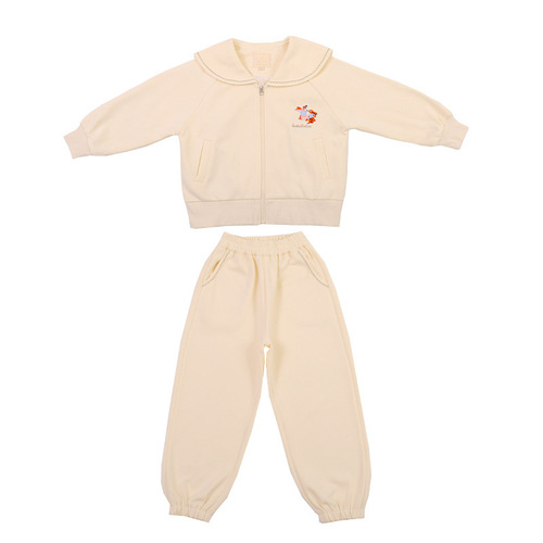 Girls Suit Spring Clothing 2024 New Style Children's Sweater Jacket Girls Autumn Sweater Pants Sports Two-piece Set