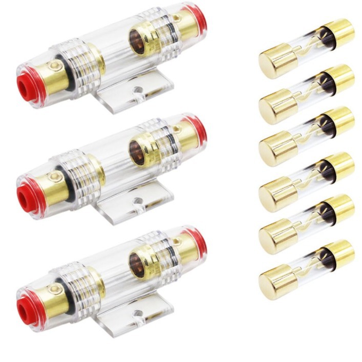 3件4-8AWG内嵌防水保险丝座 汽车音频闹钟放大器压缩机100A保险丝
