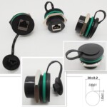 面板型网线中继插座M30带屏蔽型RJ45直通连接器同NW080-30S-C6C5E
