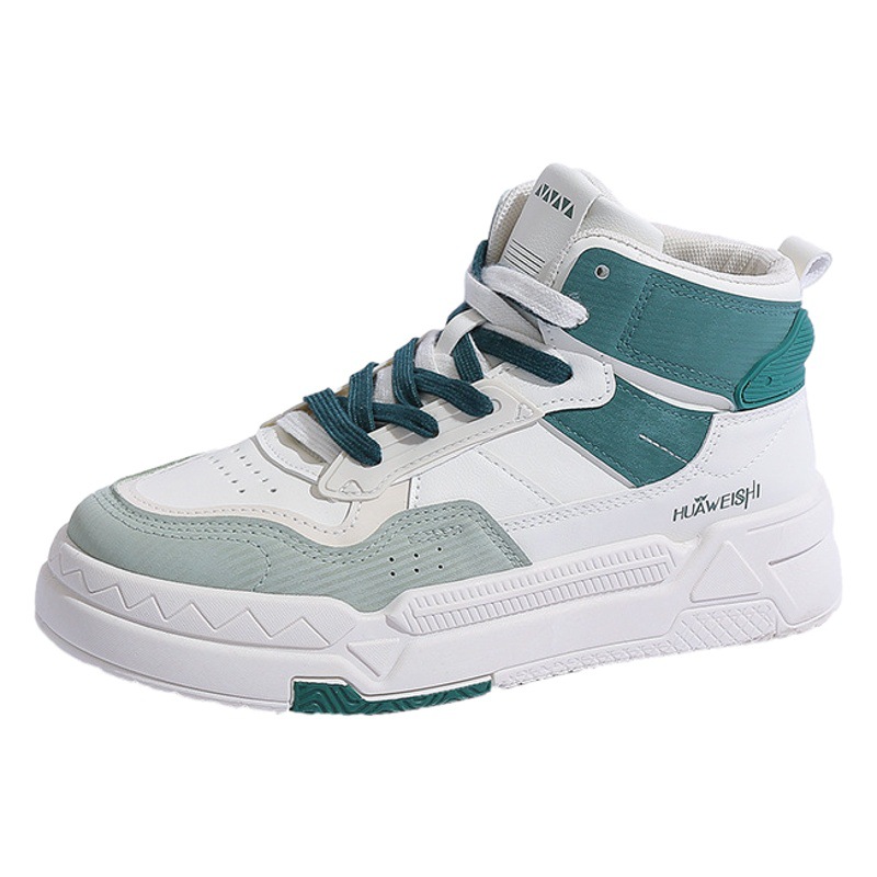 Zapatos altos de diseño de nicho para mujeres 2022 Nuevos zapatos blancos versátiles de INS para estudiantes Zapatillas casuales de aspecto alto