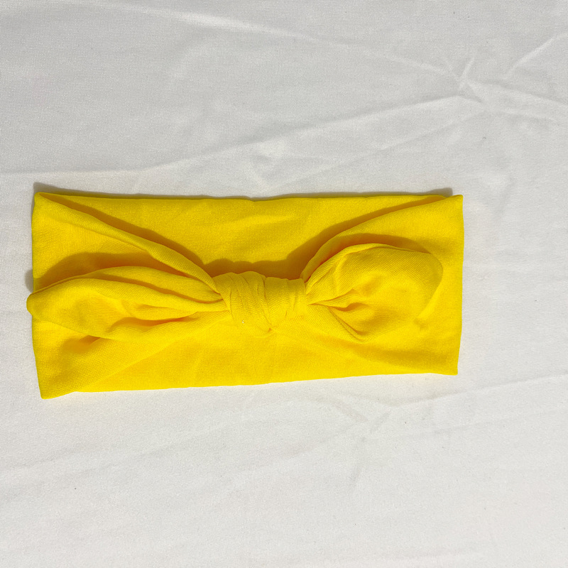 Estilo europeo y americano lindo suave lindo conejo oído diadema color sólido tela anudada banda de Pelo elástico algodón maquillaje cara lavado banda de pelo para las mujeres