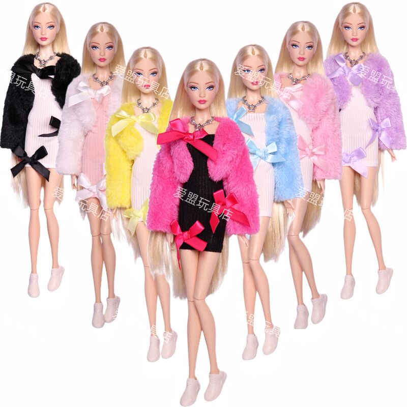 Cross-Border Foreign Trade 6 Points 30cm 11inch Barbie Doll Clothes Set Fashion Dress-Up Toys European and American Winter Clothing Sets