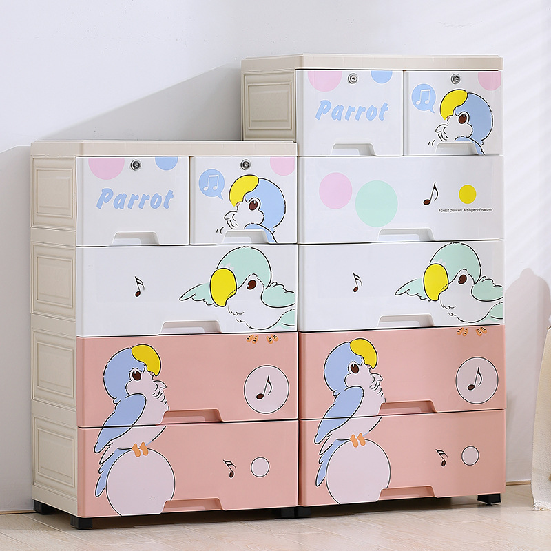 Storage cabinet drawer-style enlarged plastic toys multi-layer multi-function cartoon sticker desk 45 wide 50 wide wholesale