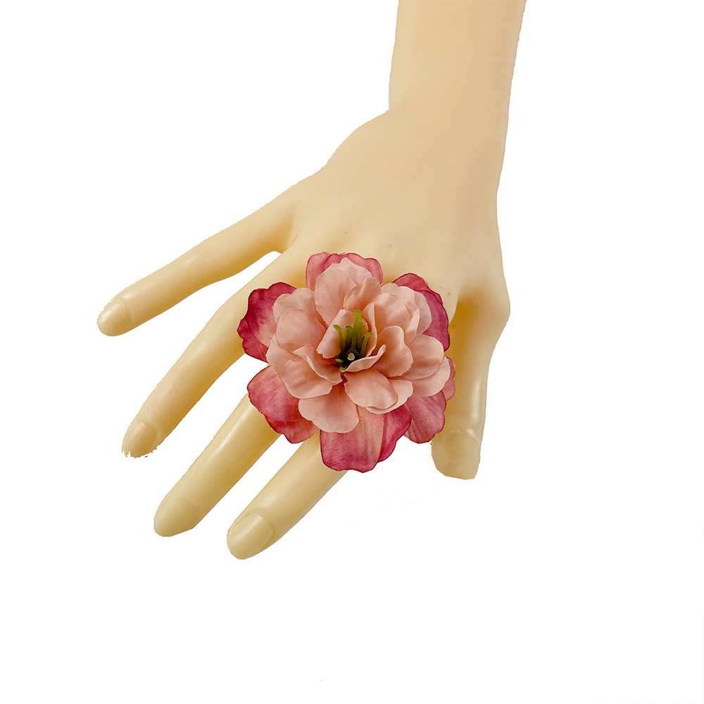 Flor de peonía con núcleo de hierba artificial, guía de boda, arreglo floral, decoración de la sala de estar del hogar, flor de seda al por mayor, fotografía de material de bricolaje