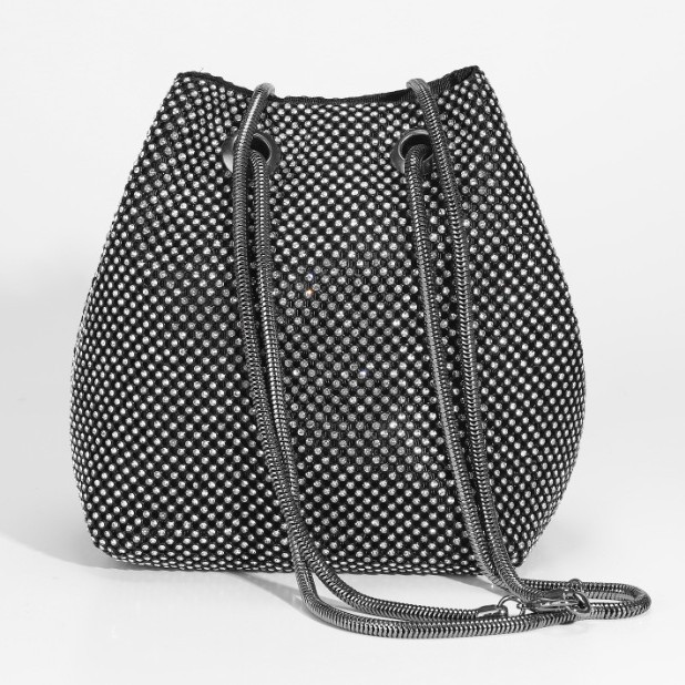 Cross-Border New Fashion Bucket Bag, Rhinestone Evening Clutch For Banquets And Formal Dresses, Trendy Women's Handheld Evening Bag
