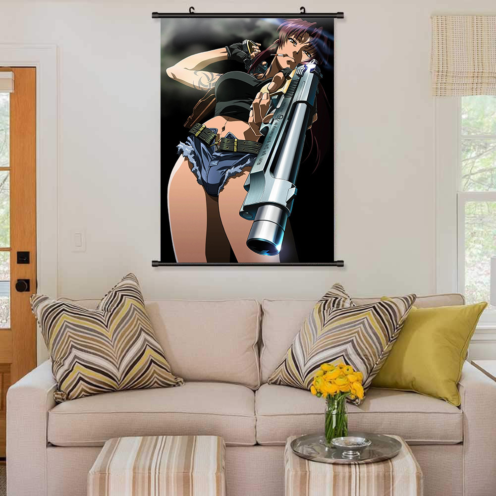 Cross-Border Supply Japanese Anime Character Black Reef Levi Scroll Poster Game Anime Peripheral Decoration Hanging Painting Wholesale