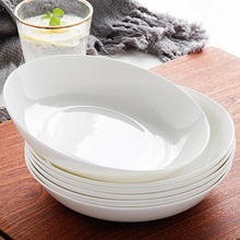 白色骨瓷盘子菜盘家用深口碟子白陶瓷餐盘组合6寸深盘白瓷餐具厂