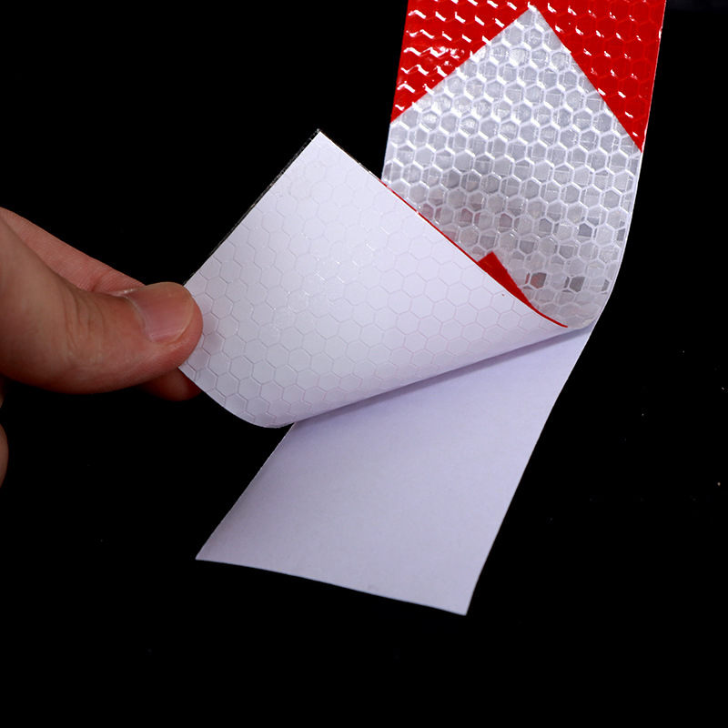 Flecha roja y blanca pegatina reflectante de celosía línea de advertencia de incendios de tráfico de carretera pegatina de piso pegatina de cuerpo de coche cinta reflectante película