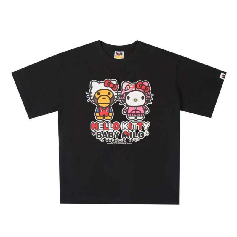 Cross-Border Hot-Selling Supply for Foreign Trade Wholesale, Trendy Brand Bape Ape Head Short-Sleeve 240g Shark Top T-Shirt Half-Sleeve Shirt