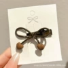 4# Single [Coffee Love Heart] Bow Hair Clip