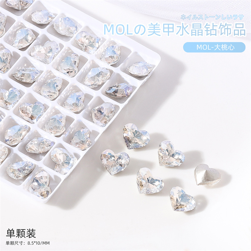 Internet celebridad nueva manicura K9 diamante MOL luz de la luna color mágico de forma especial en punta de diamante mariposa gota de agua corazón torcido clavo de cristal diamante