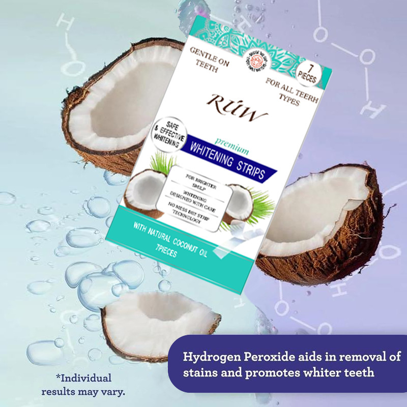 Teeth Whitening Strips Tk/Temu Amazon Cross-Border Bestseller Gurunanda Coconut Oil Whitening Teeth Strips Deeply Effective Genuine Product