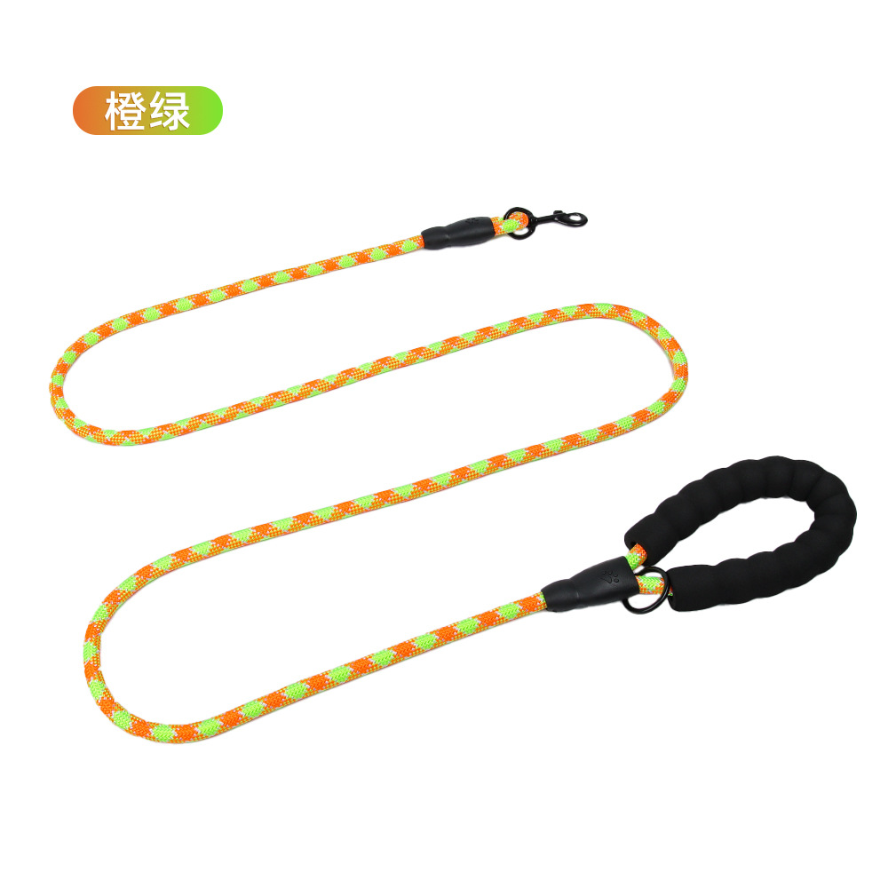 Amazon cuerda de tracción reflectante para mascotas cuerda redonda de nailon para perros cadena de perro perro grande cuerda de espuma a prueba de explosiones al por mayor