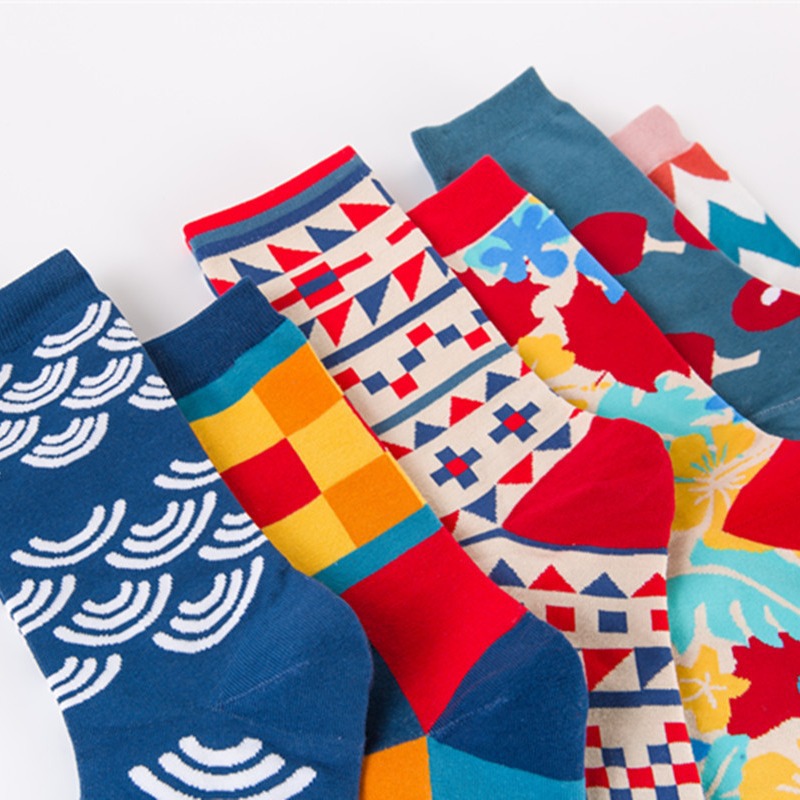 New Autumn Breathable Cotton Personalized Adult Casual Socks Cotton Socks Socks Jacquard High Tube Origin_maomaolike.com