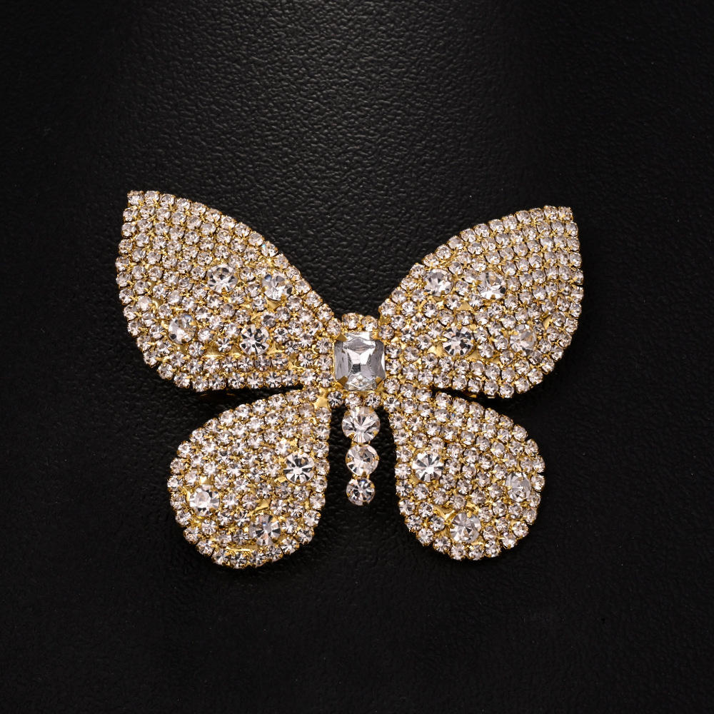 Amazon venta caliente broche de mariposa alta sensación de diamante broche temperamento accesorios broche mujer