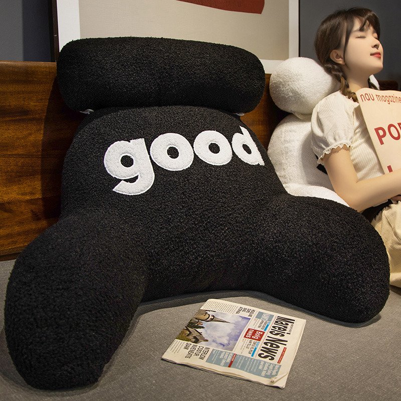 Wholesale Teddy Velvet Headboard Large Lumbar Support Cushion Sofa Dormitory Reading Cushion Memory Foam Lumbar Support