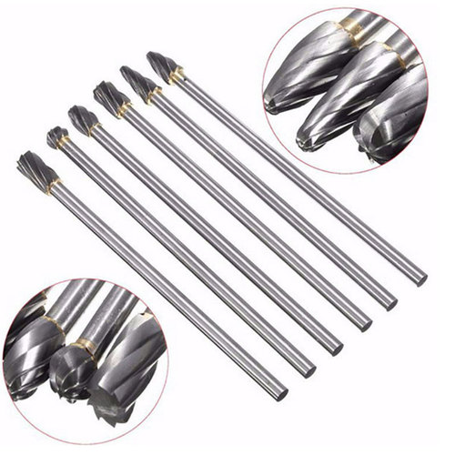 6pc carbide rotary file tungsten steel roller sharpener alloy grinding head woodworking wood carving grinding head root carving