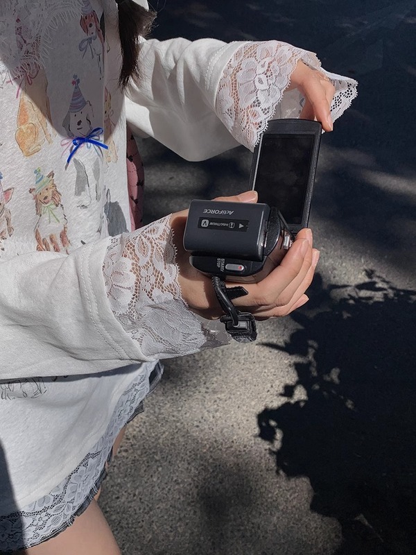 自宅工場現物レース子犬プリント長袖tシャツ女性2025春新型日焼け止め上着潮|undefined