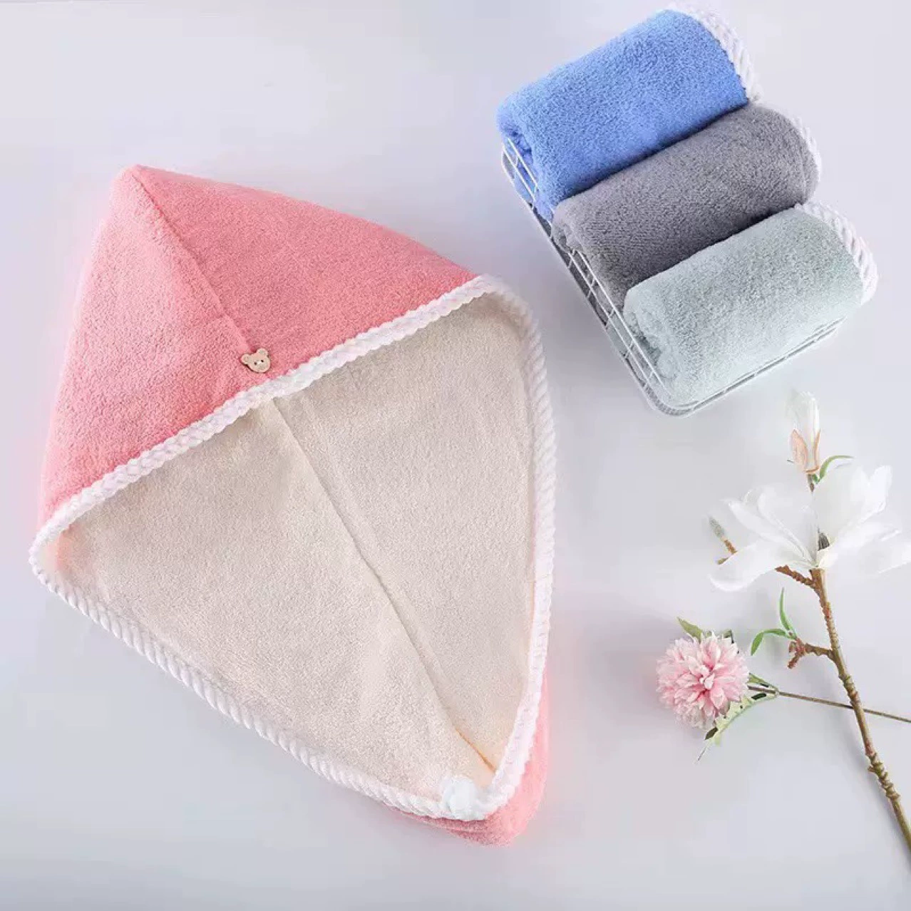 Hair towel, bag, scarf, quick dry shower cap, water absorbent, increased thickness