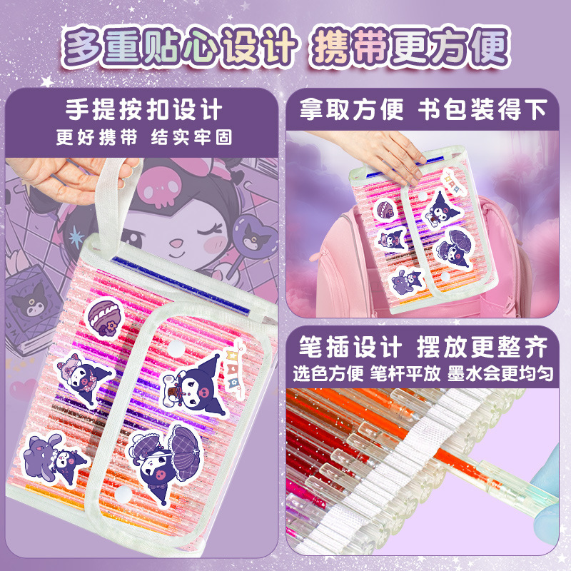 四季年華 クロ パープルライス カラーグリッターペン 真珠光沢蛍光マーカー 流砂 シルバージェル 発光水彩ペン|undefined