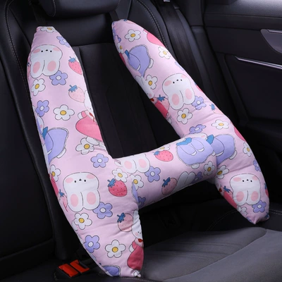 car sleeping artifact car pillow, Headrest - rabbit-strawberry-machine-washablecomfortable-breathable-55x70cm