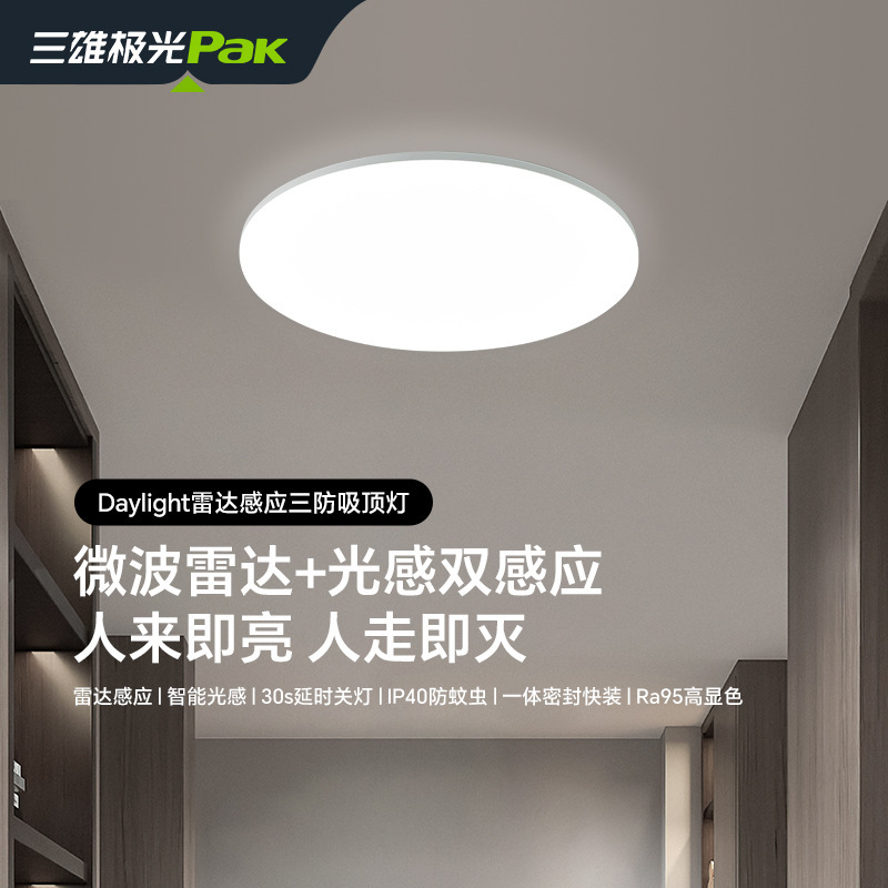 Sanxiong Aurora Pak Radar Sensor Ceiling Lamp Led Super Bright Round Light Round Staircase Balcony Simple Bread Light