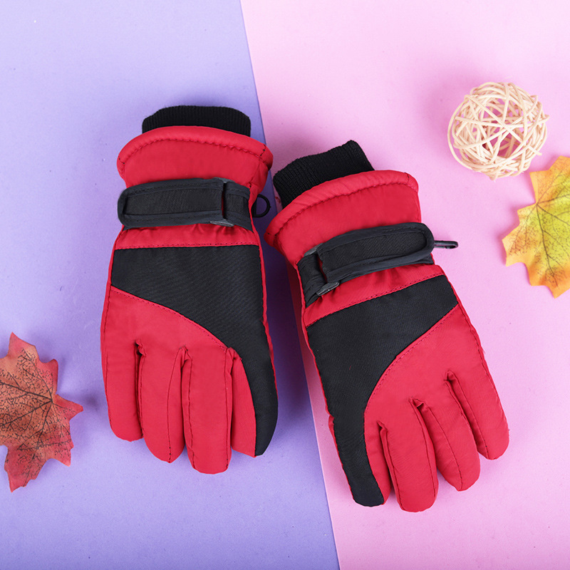 Guantes de invierno acolchados para niños (4-12 años), impermeables, antiviento, antideslizantes, para esquí o jugar con nieve