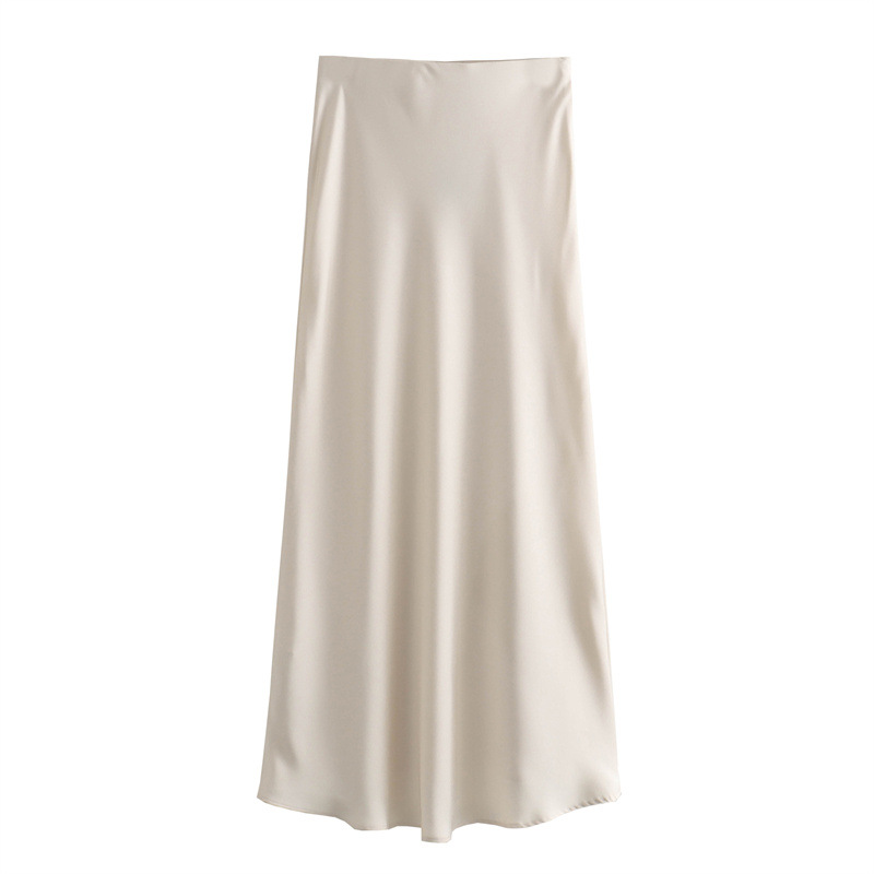 Sommer Strassenmode Einfarbig Polyester Midi-Kleid Röcke display picture 7