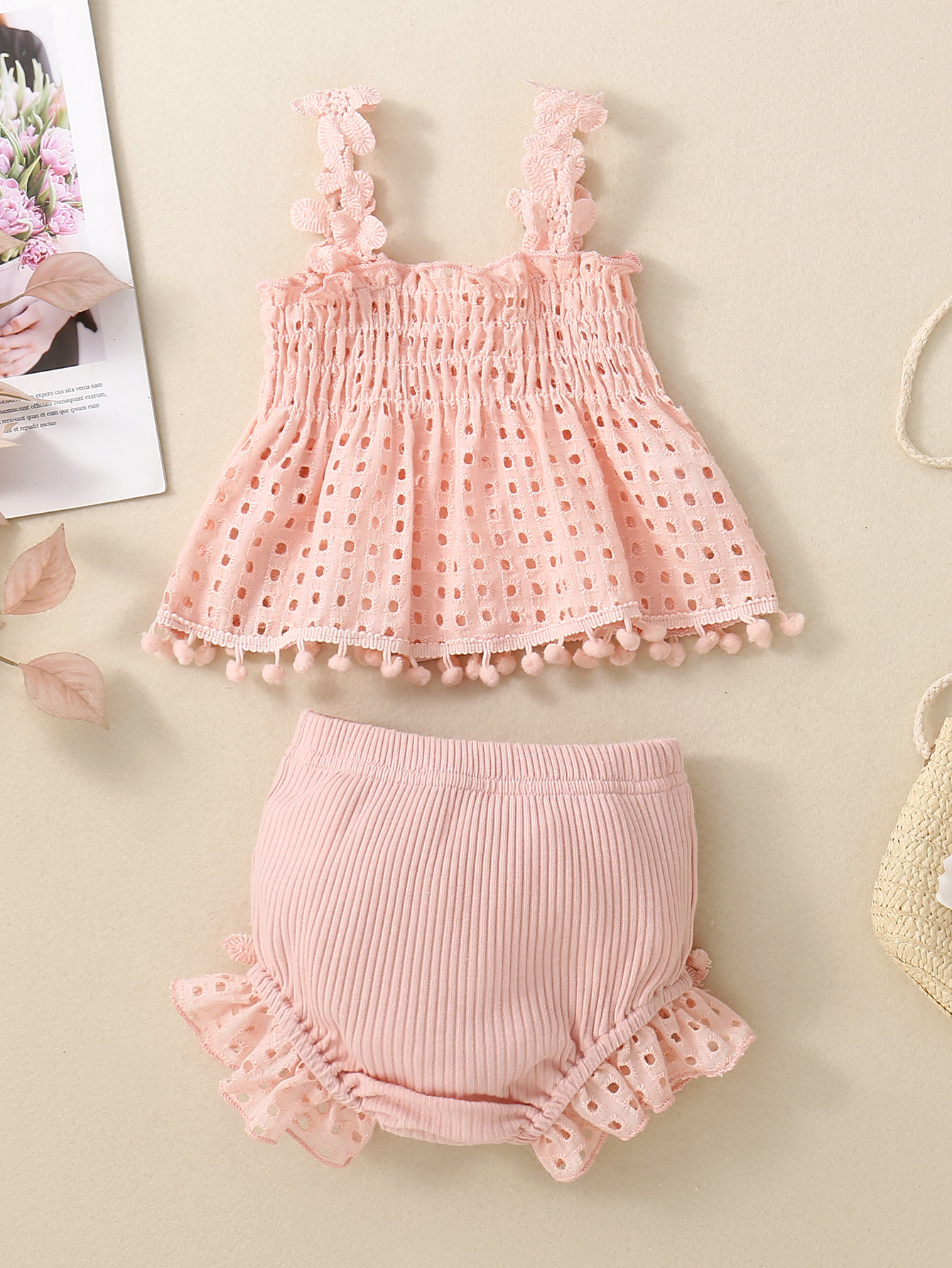 Casual, Daily Occasion Classic Style Solid Color Cotton Girls Clothing Sets